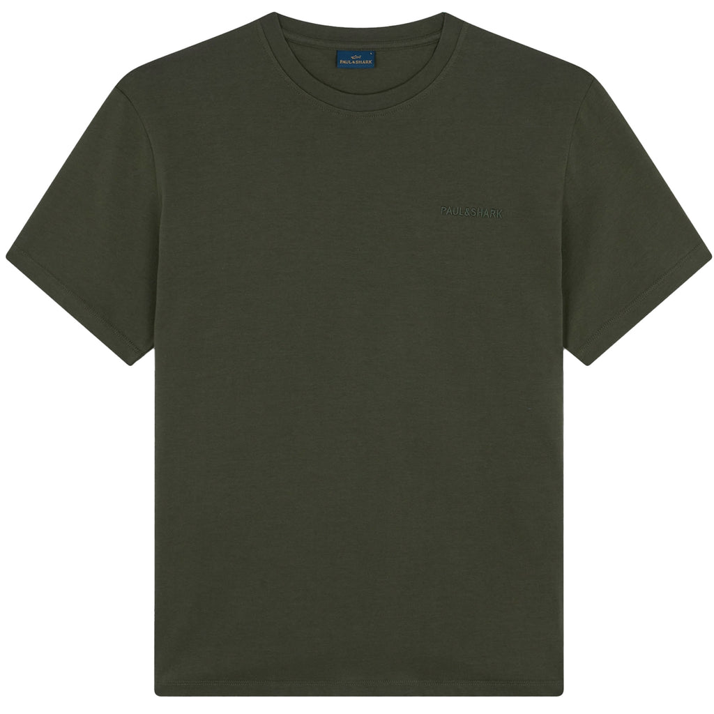 Paul and Shark Logo T-Shirt - Khaki