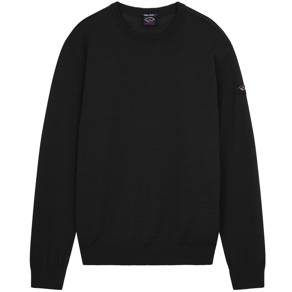 Paul and Shark Wool Crew Neck Jumper - Black