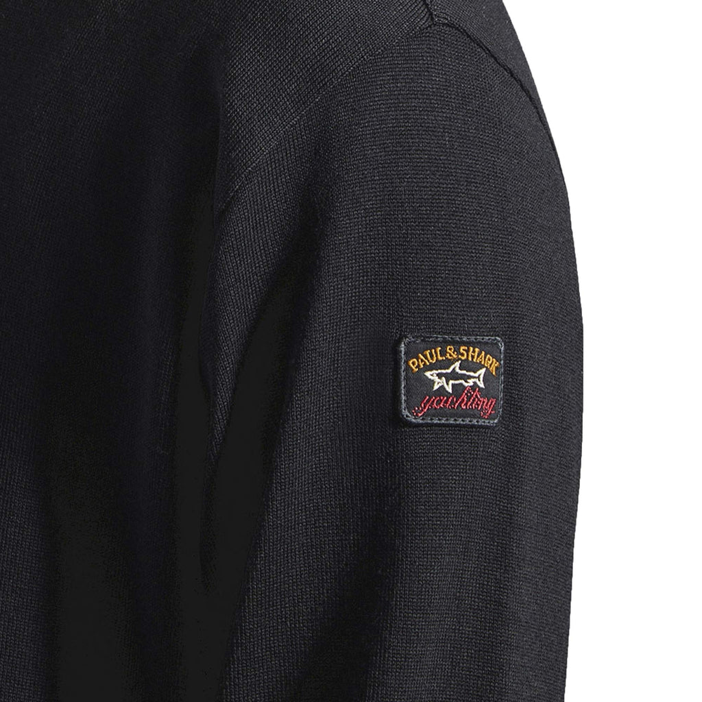 Paul and Shark Wool Crew Neck Jumper - Black
