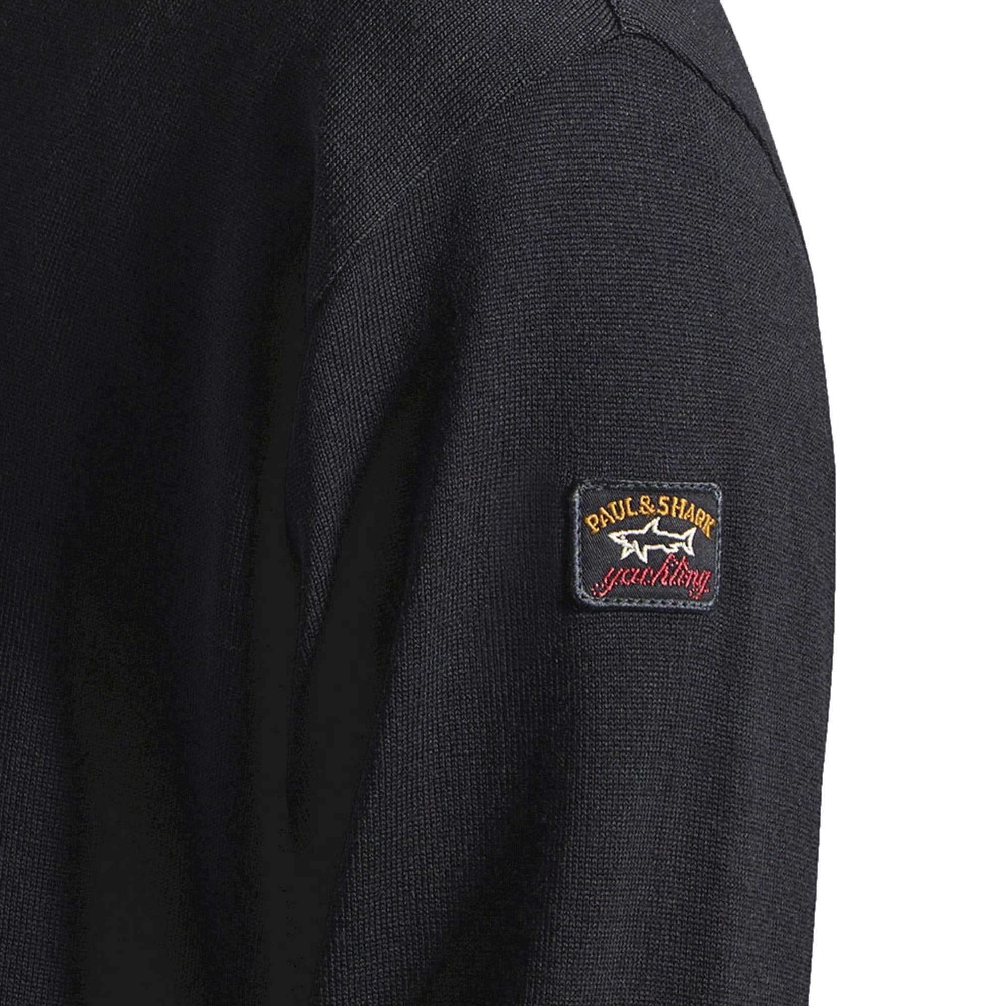 Paul and Shark Wool Crew Neck Jumper - Black