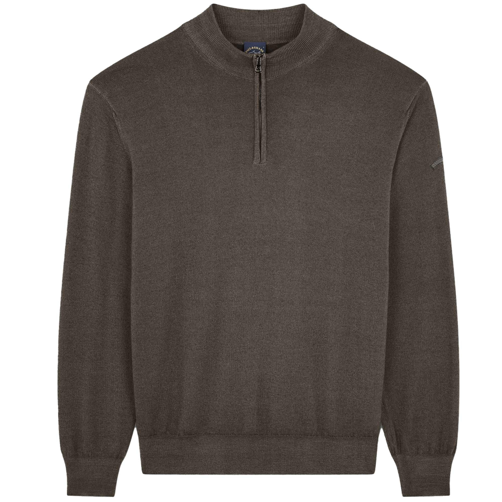 Paul and Shark Half Zip Sweater - Brown