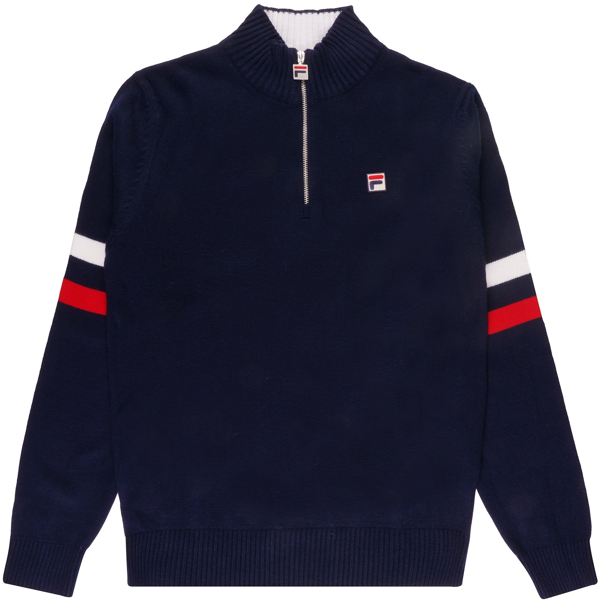 Fila Vintage Harrison Quarter Zip Knitted Jumper - Fila Navy