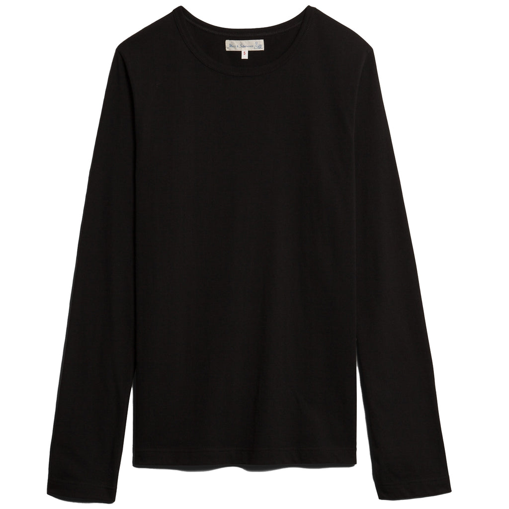 1950s Long Sleeve Loopwheeled T-Shirt - Black