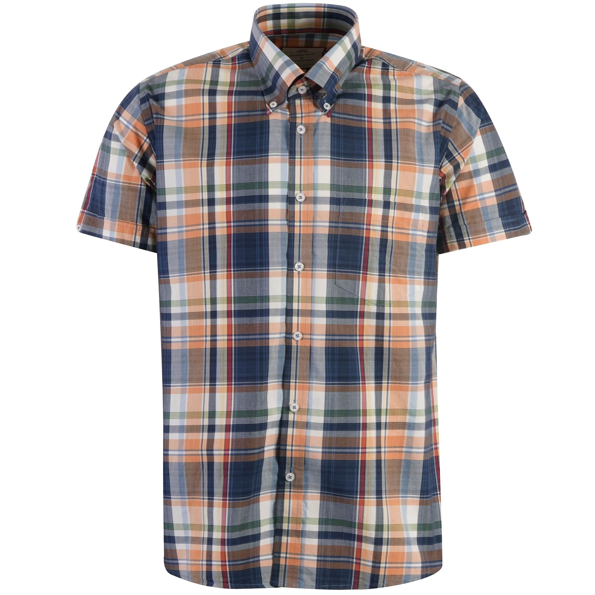 Real Hoxton Check Short Sleeves Shirt - Air Force Blue