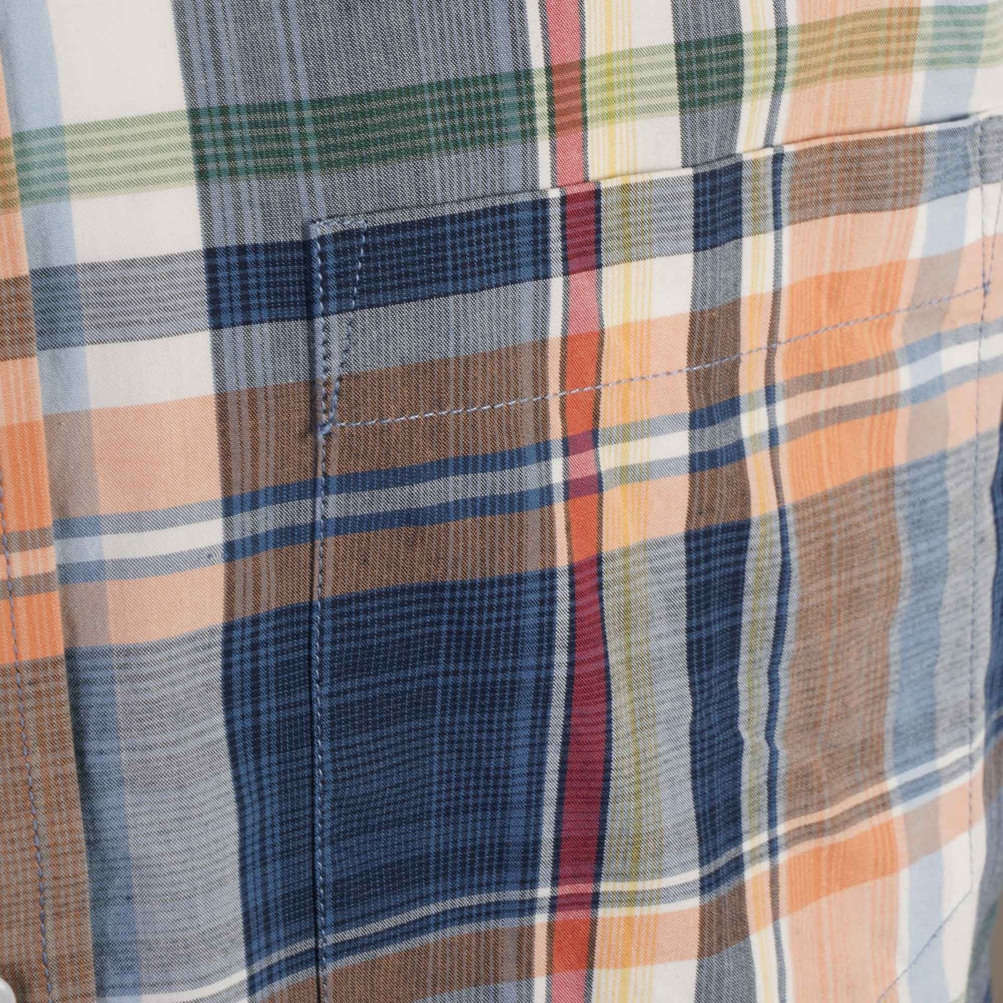 Real Hoxton Check Short Sleeves Shirt - Air Force Blue