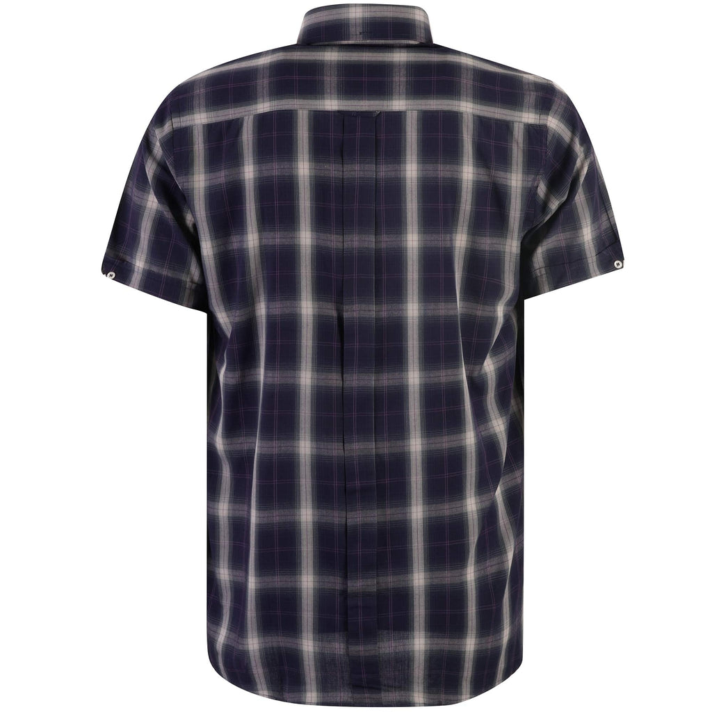 Real Hoxton Check Short Sleeves Shirt - Purple Blue