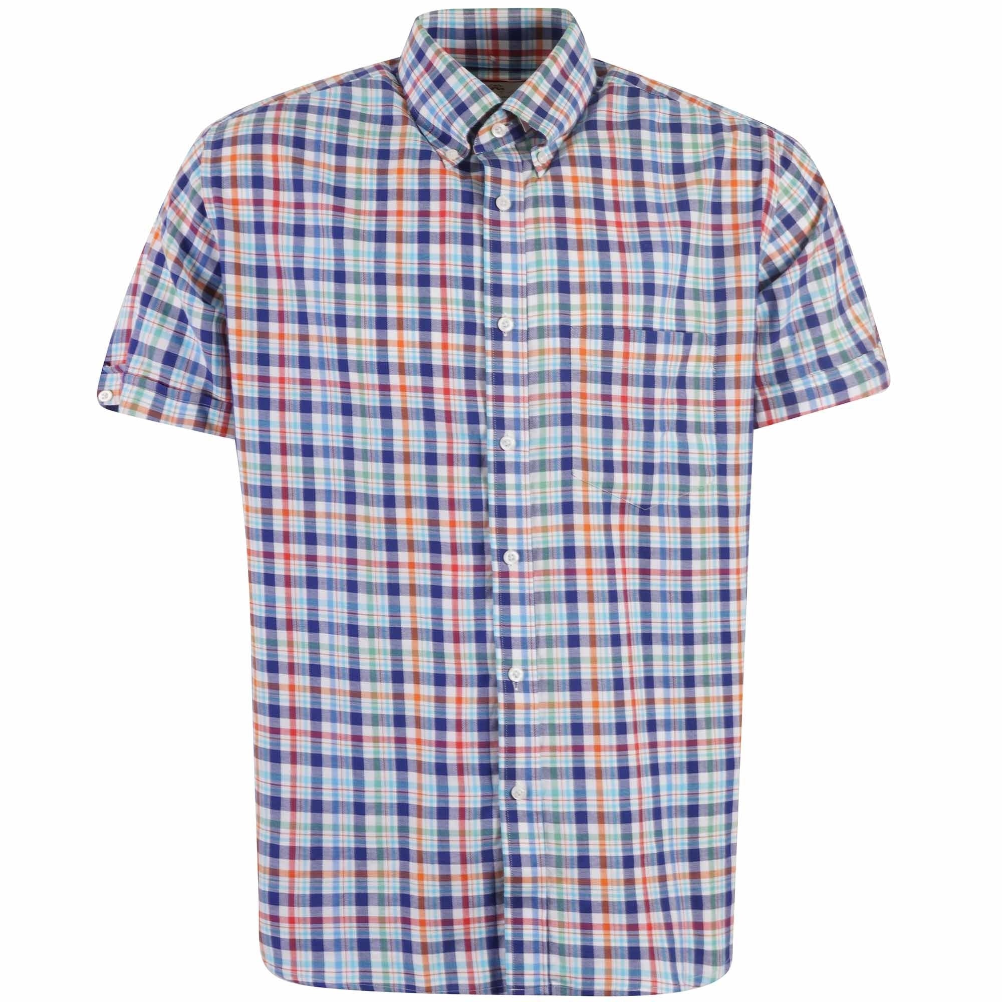 Real Hoxton Check Short Sleeves Shirt - St PatrickÕs Blue