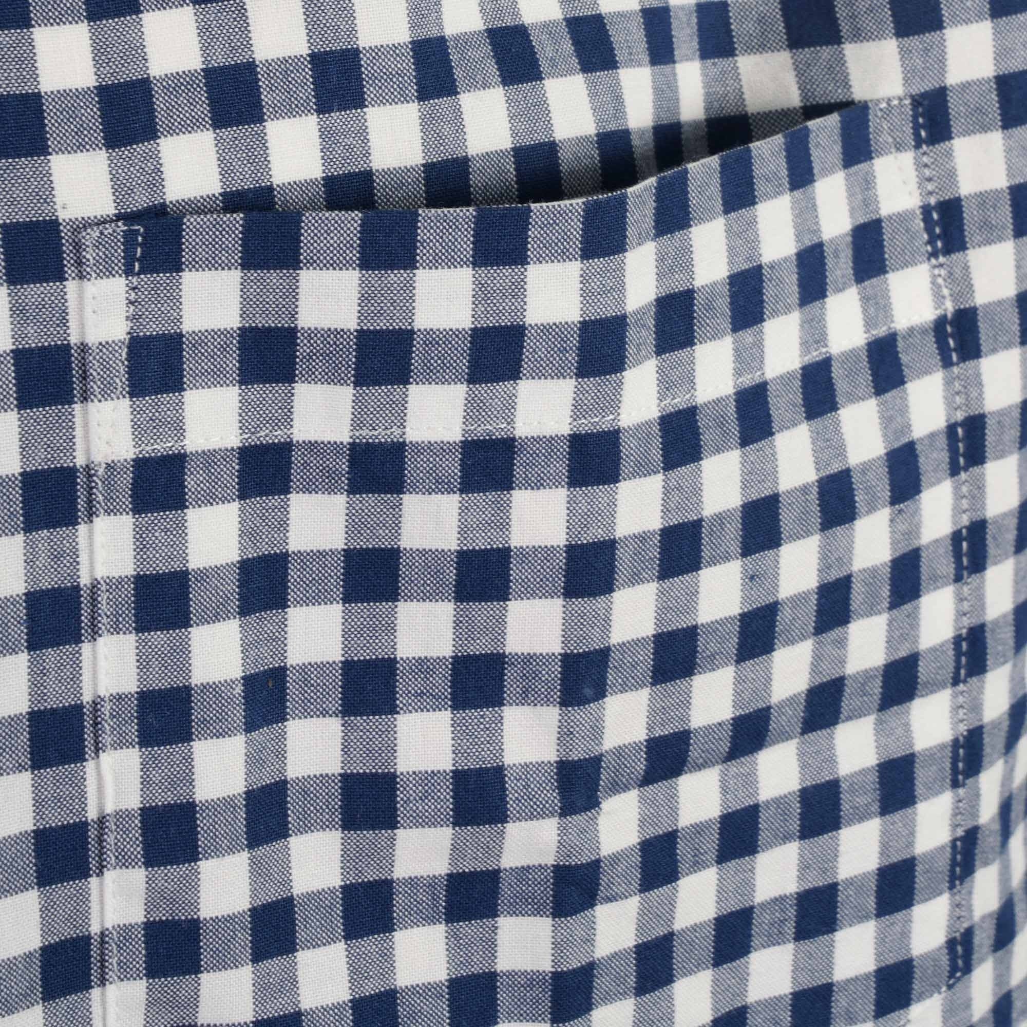 Real Hoxton Gingham Check Short Sleeves Shirt - Navy