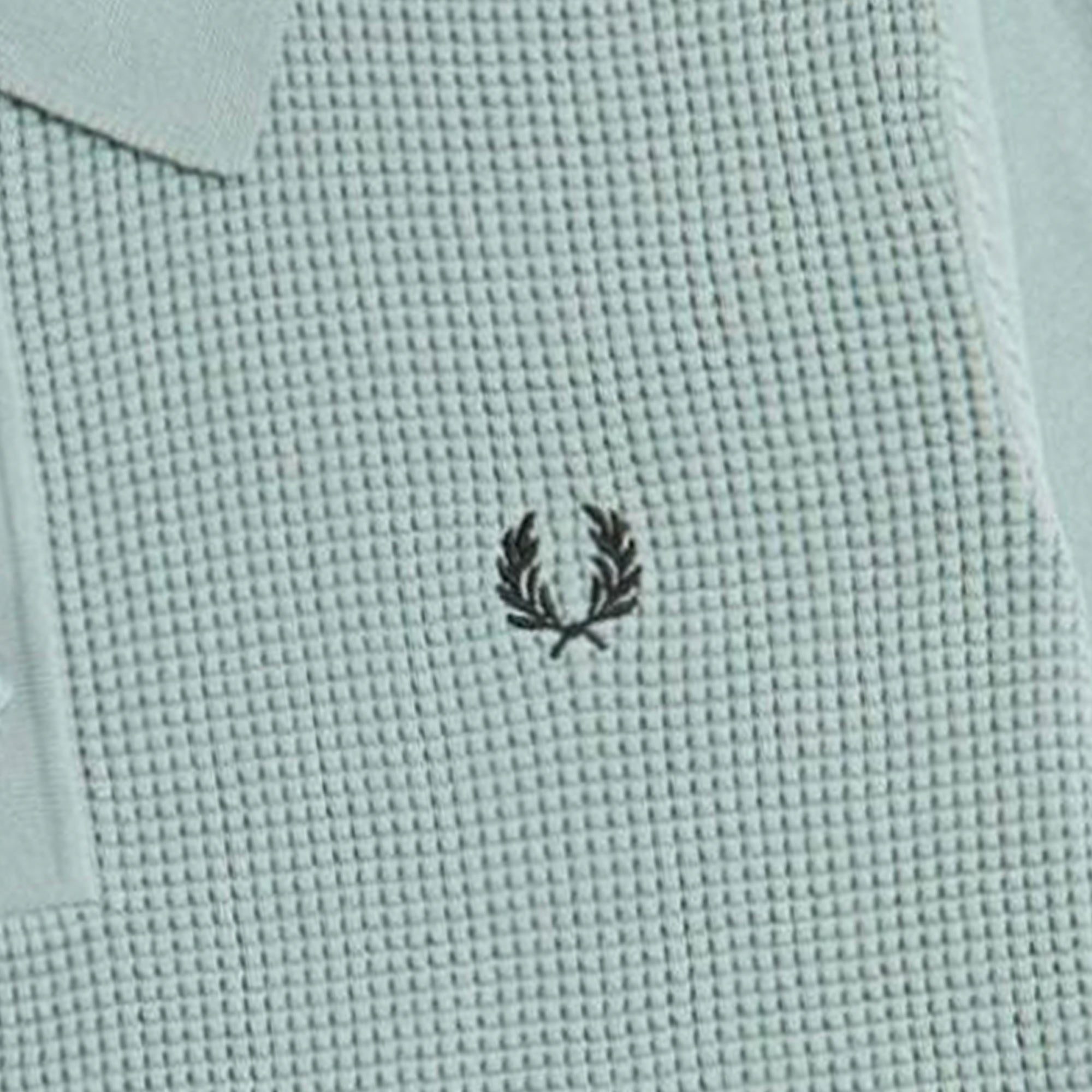 Fred Perry Waffle Stitch Knitted Shirt - Silver Blue