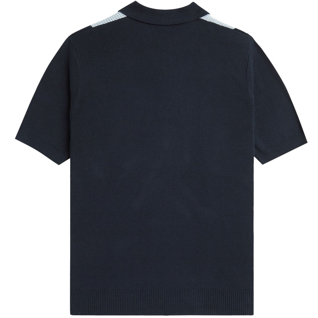 Fred Perry Textured Stripe Knitted Shirt - Navy