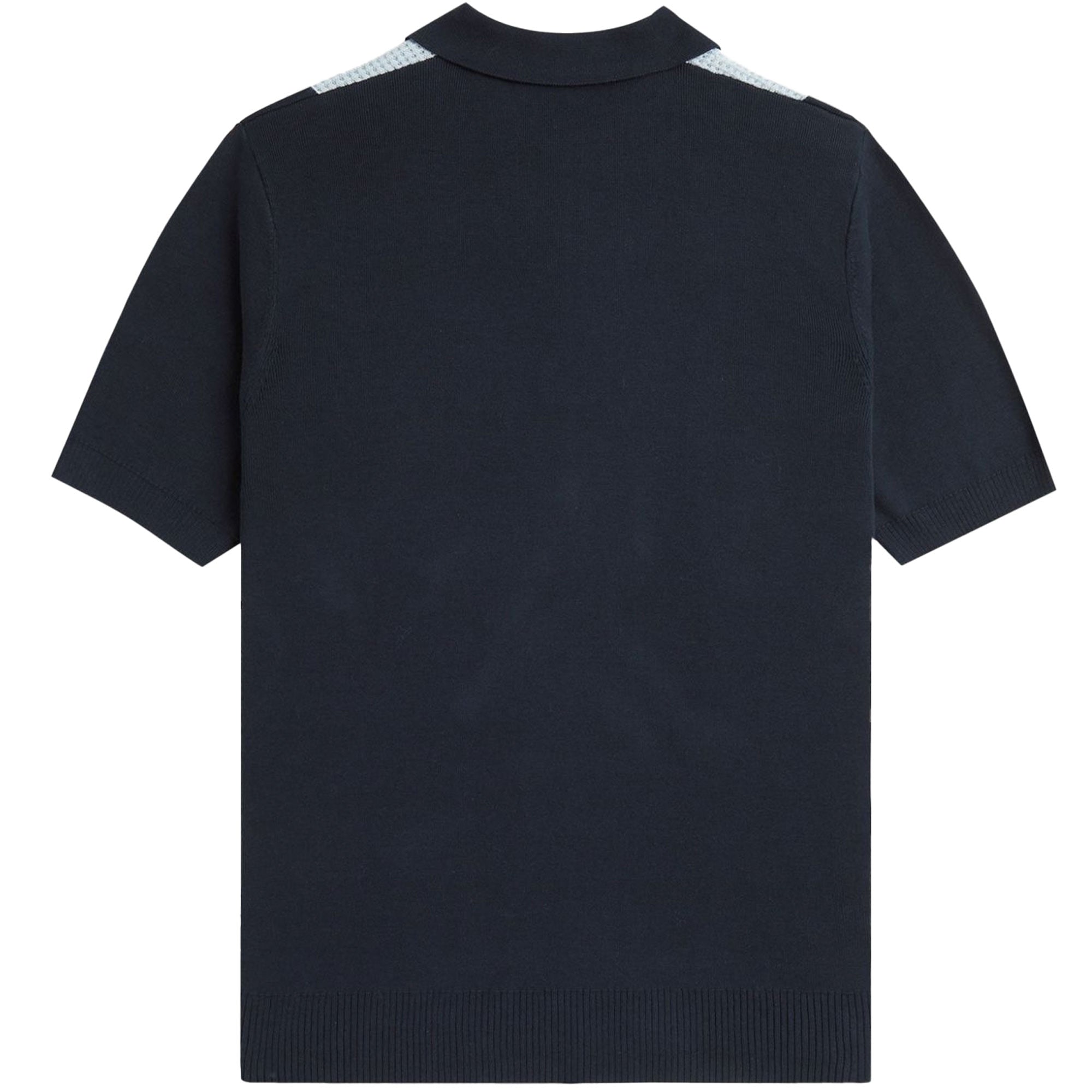 Fred Perry Textured Stripe Knitted Shirt - Navy