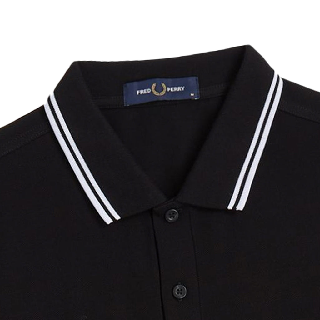 Fred Perry M3636 Long Sleeve Twin Tipped Polo Shirt - Black