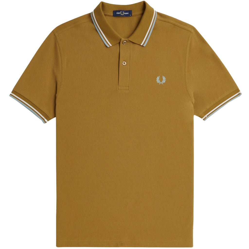 Fred Perry M3600 Twin Tipped Polo Shirt - Dark Caramel