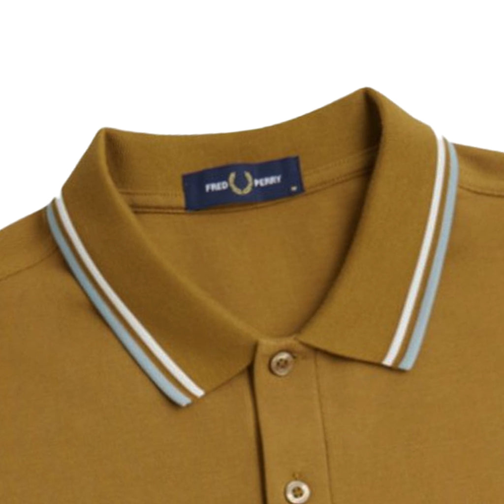 Fred Perry M3600 Twin Tipped Polo Shirt - Dark Caramel