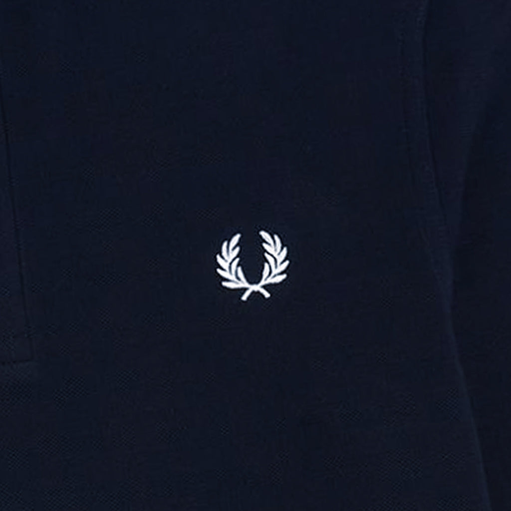 Fred Perry M3636 Long Sleeve Twin Tipped Polo Shirt - Navy and White