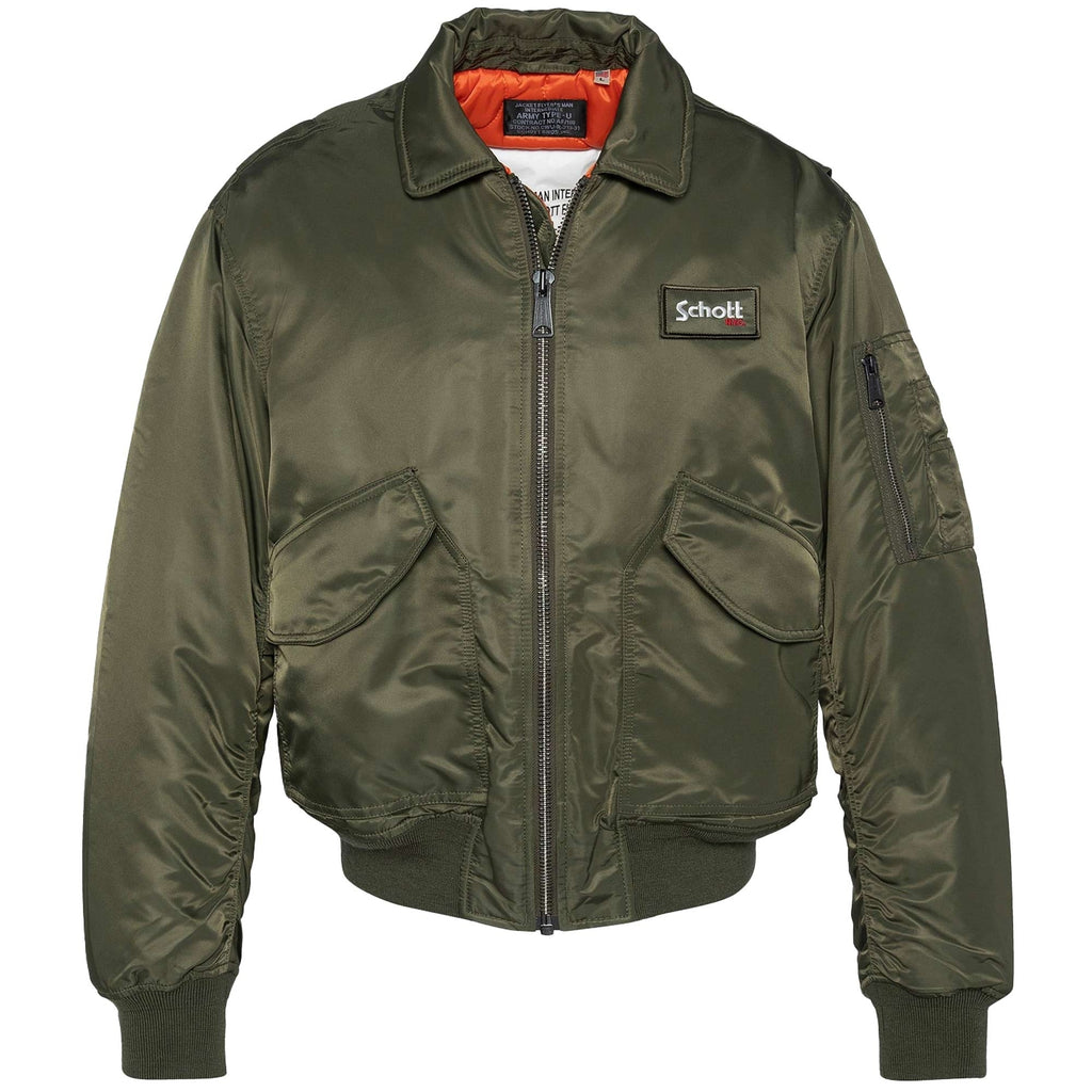 Schott NYC CWU 90's Fit Bomber Jacket - Army Khaki