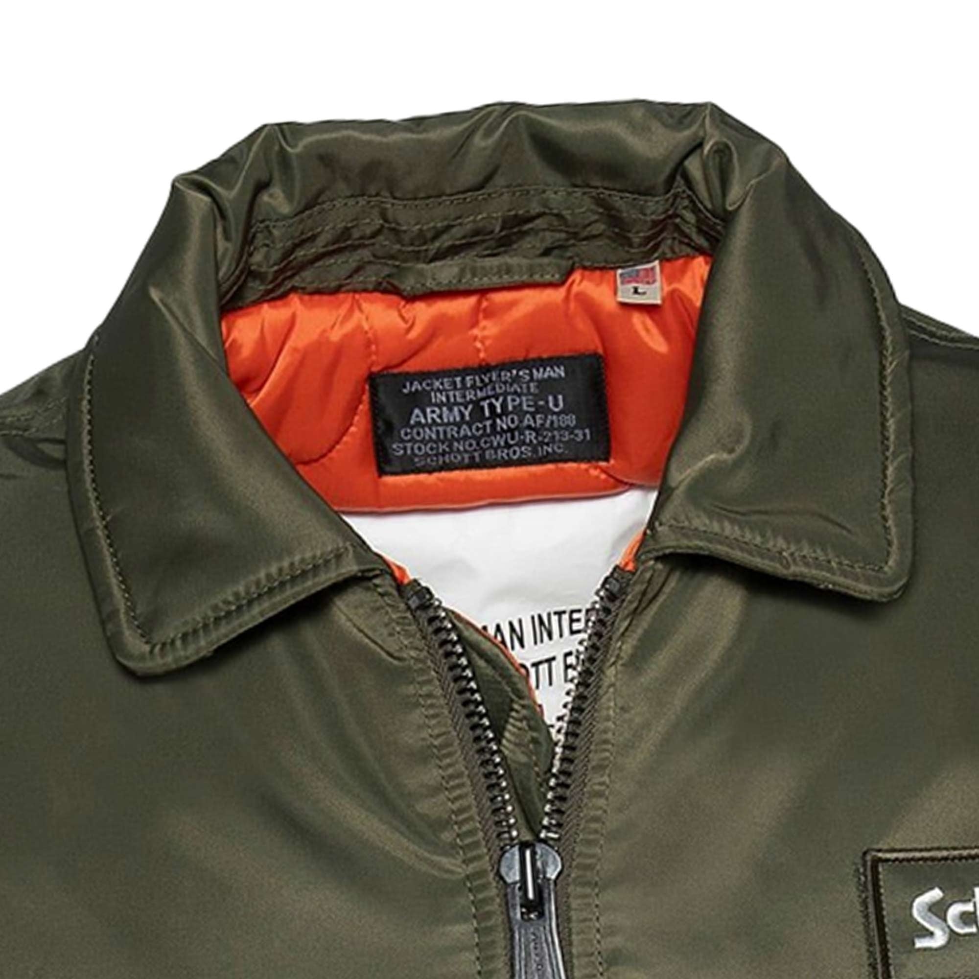 Schott 90's Fit Bomber Jacket - Army Khaki 21090RS-AR – Dandy Fellow