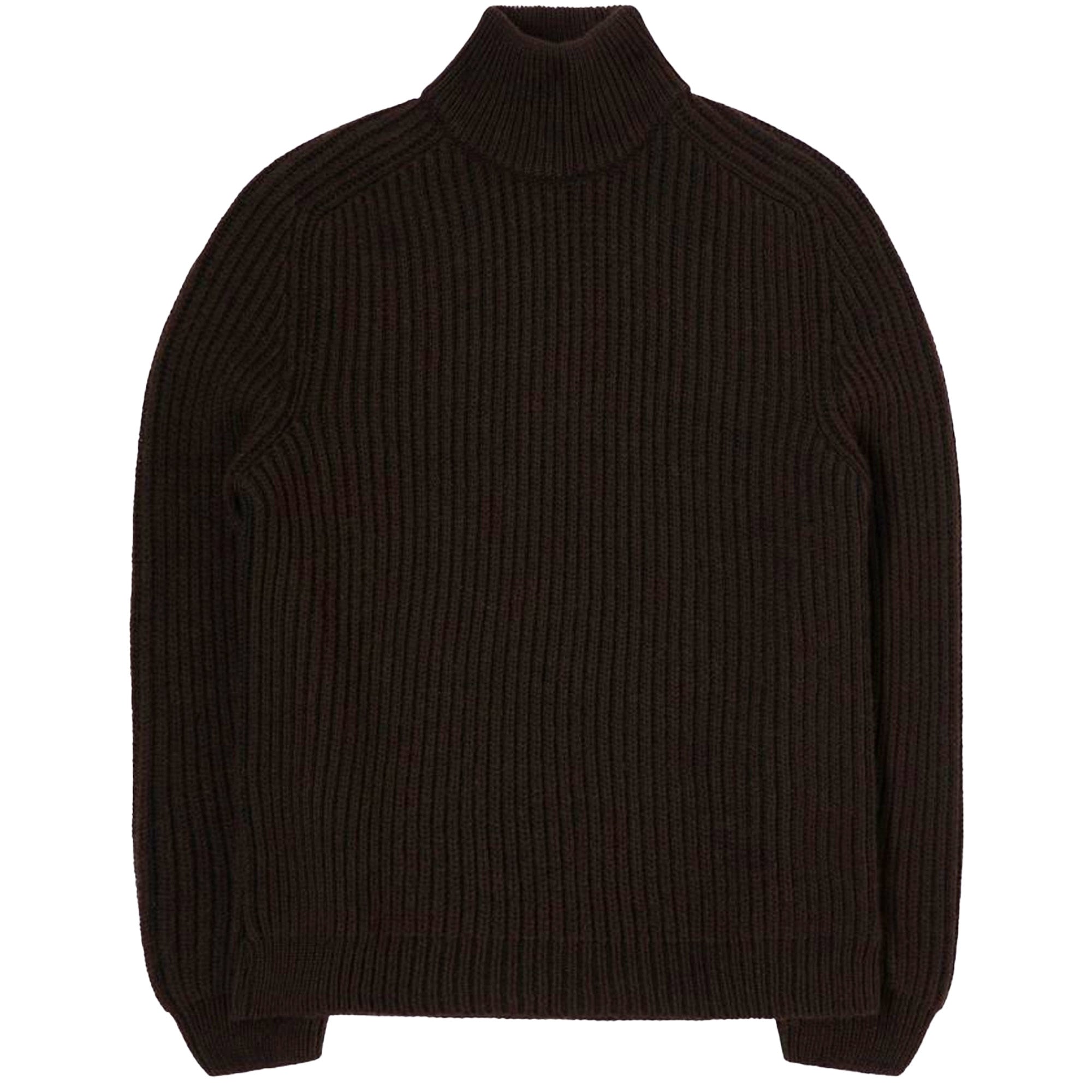 Edwin Roni High Collar Sweater - Dark Brown