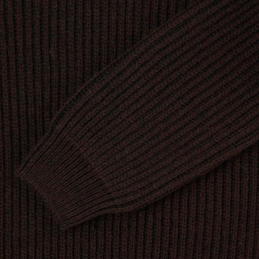 Edwin Roni High Collar Sweater - Dark Brown