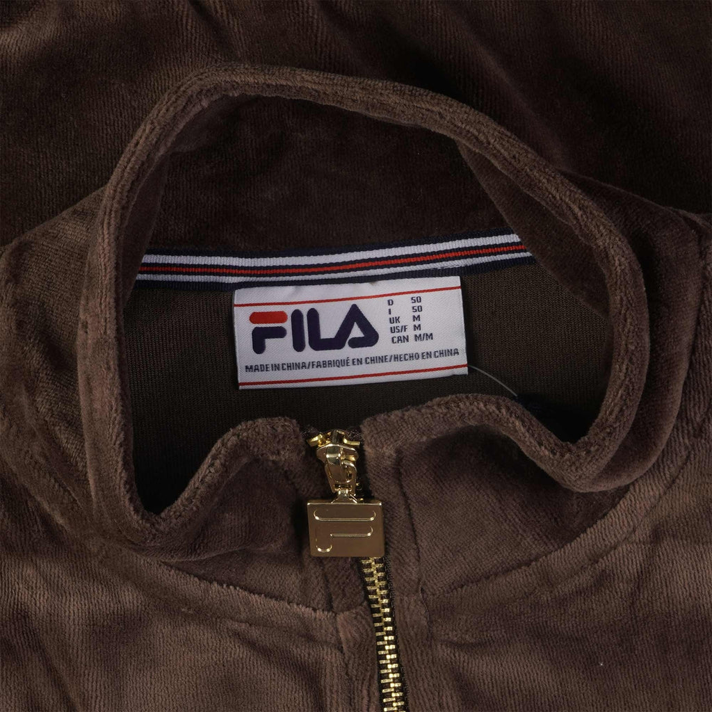 Fila Vintage Marc Velour Track Top - Coffee Bean