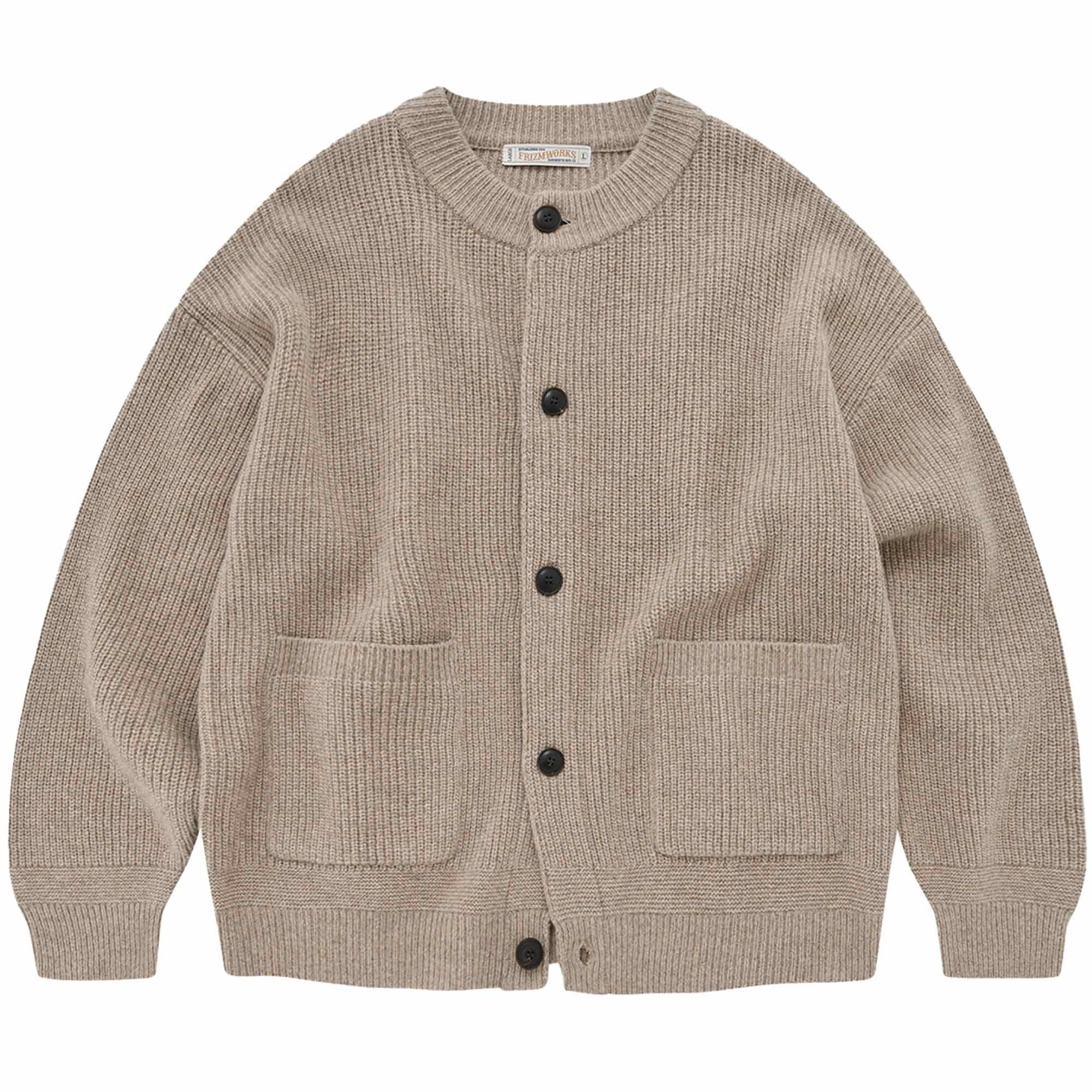 FrizmWORKS Heavy Wool Round Cardigan - Oatmeal