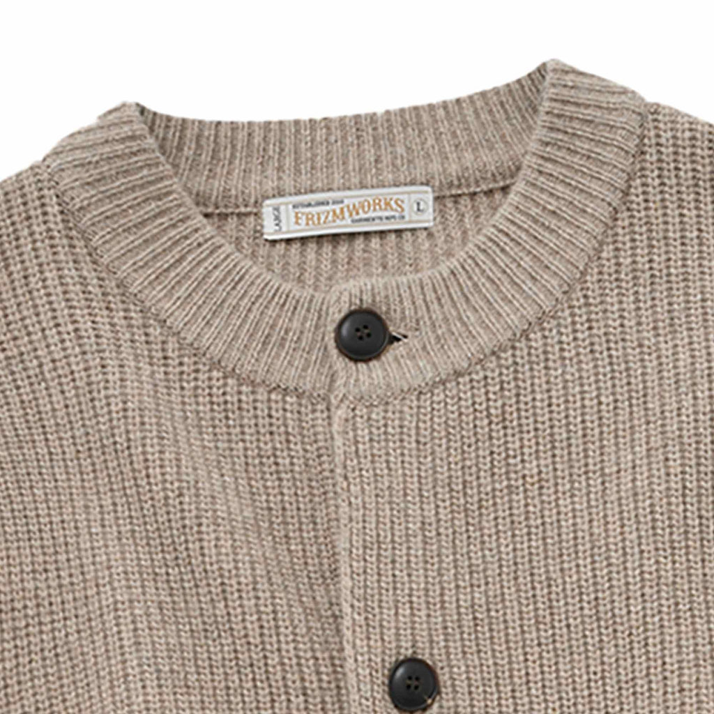 FrizmWORKS Heavy Wool Round Cardigan - Oatmeal