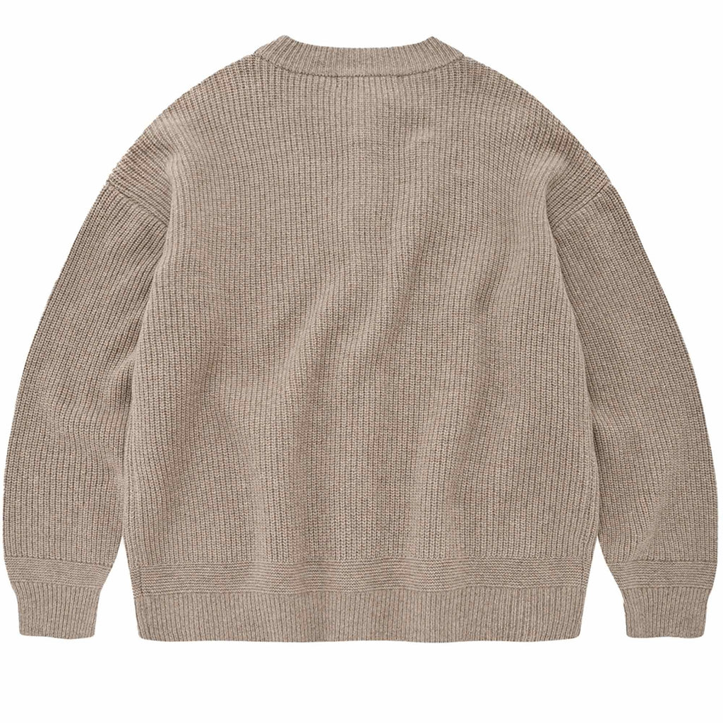 FrizmWORKS Heavy Wool Round Cardigan - Oatmeal