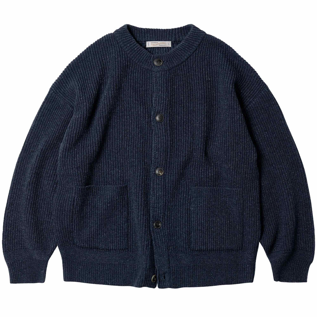 FrizmWORKS Heavy Wool Round Cardigan - Indigo
