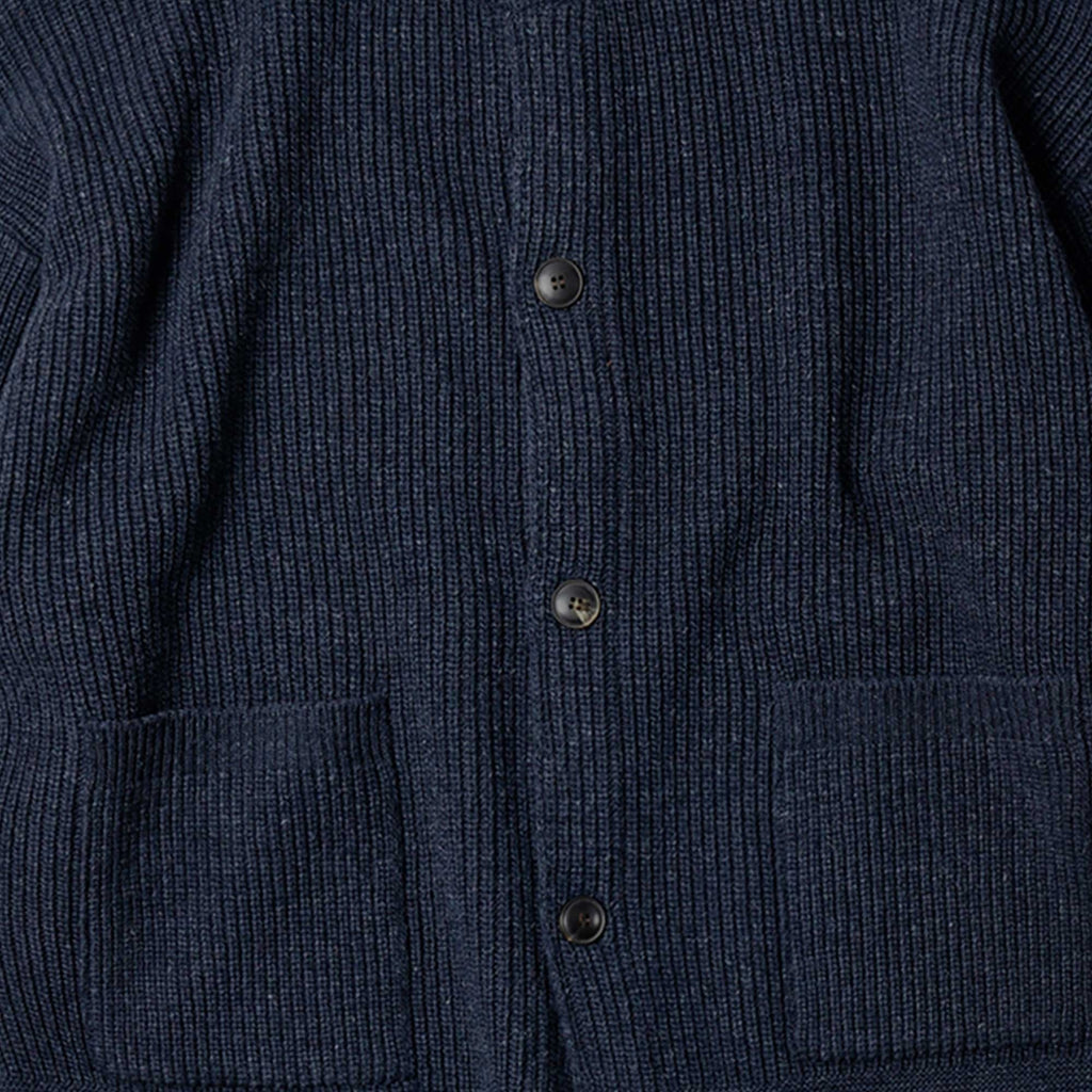 FrizmWORKS Heavy Wool Round Cardigan - Indigo
