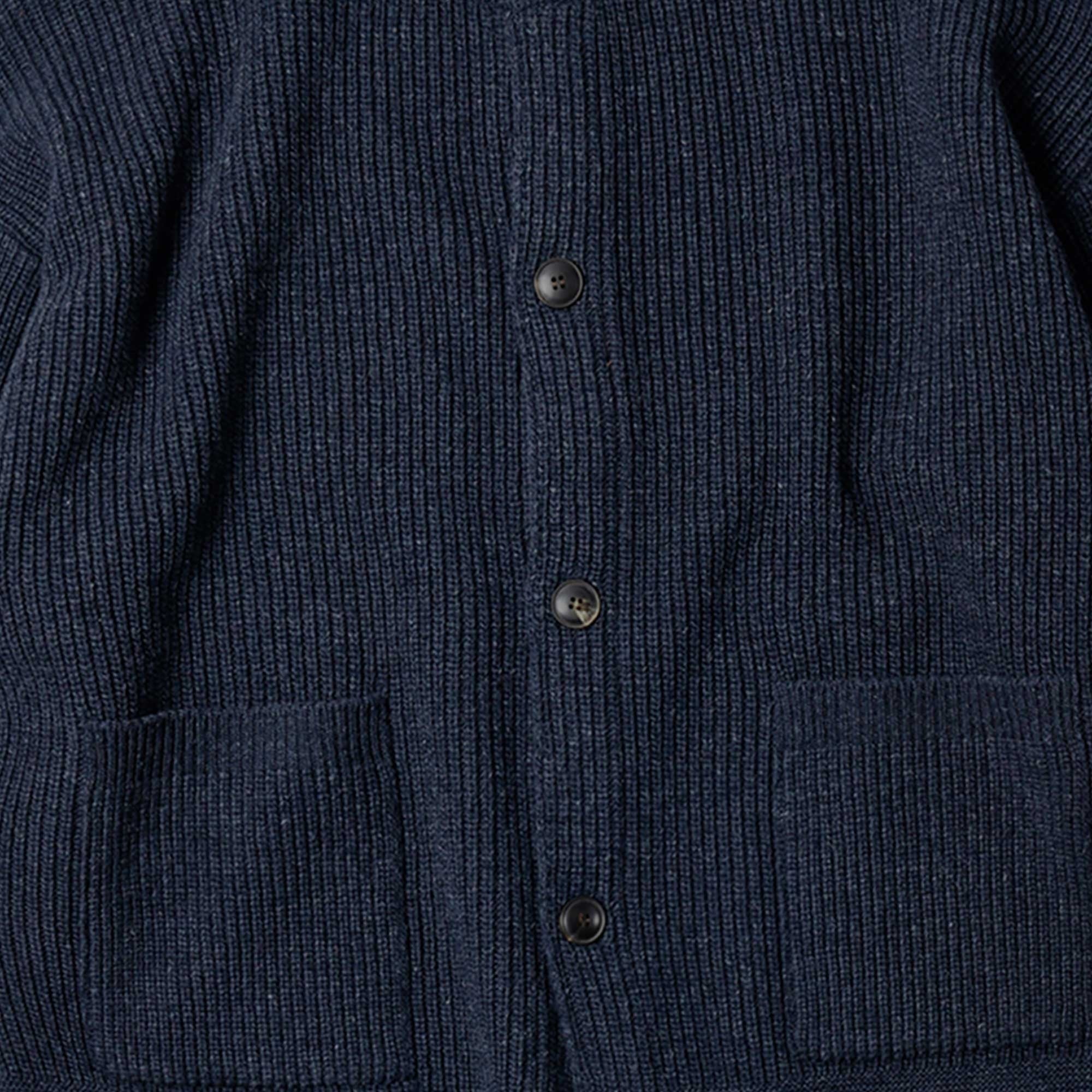 FrizmWORKS Heavy Wool Round Cardigan - Indigo