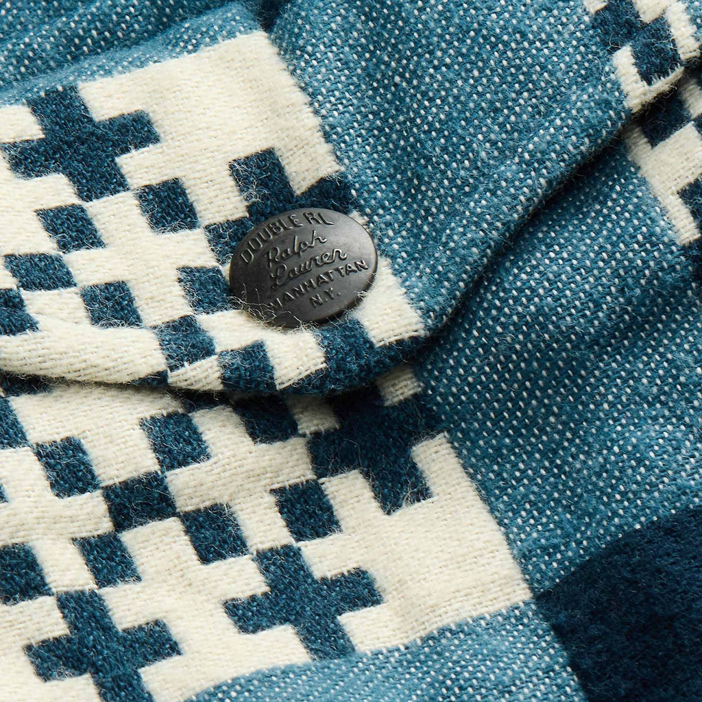 RRL by Ralph Lauren Patterned Jacquard Overshirt - Creme Navy