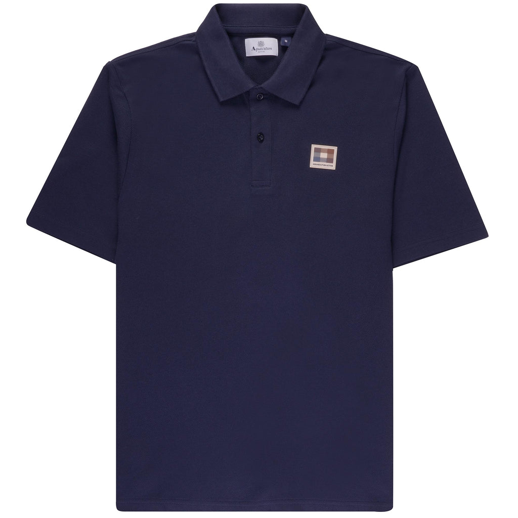 Aquascutum Active Patch Piquet Polo - Navy