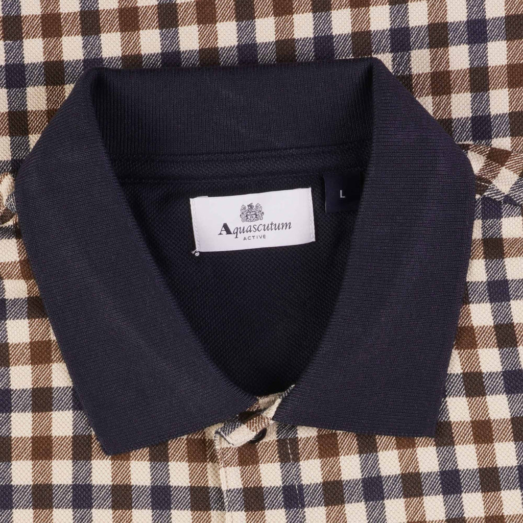 Aquascutum Active Club Check Short Sleeve Polo Shirt - House Check