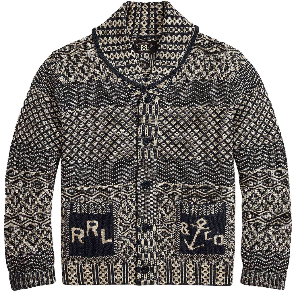 RRL by Ralph Lauren Cotton-Blend Shawl Cardigan - Navy