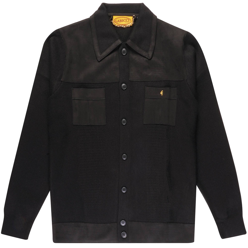 Gabicci Vintage Everett Button Through Polo Shirt - Black