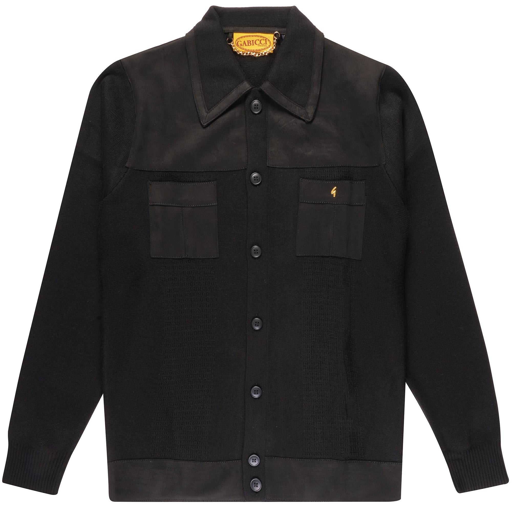 Gabicci Vintage Everett Button Through Polo Shirt - Black