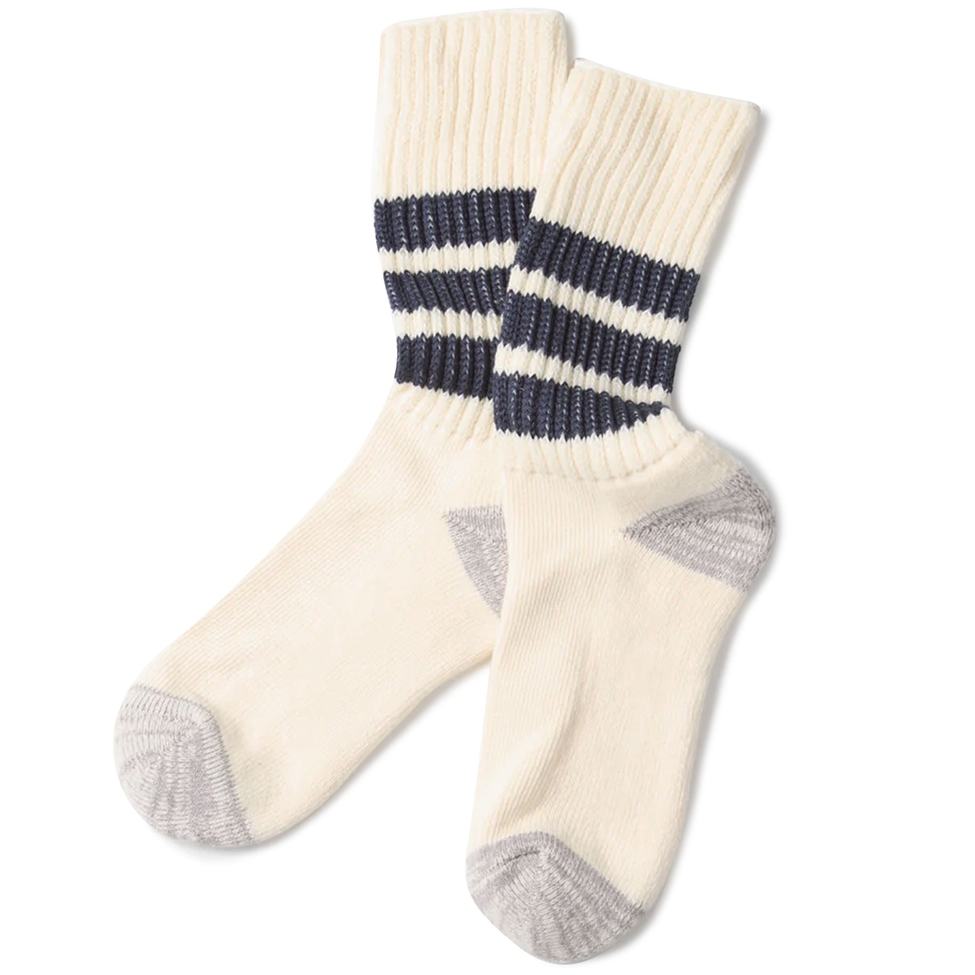 RoToTo Socks Coarse Ribbed Oldschool Crew Socks - Navy