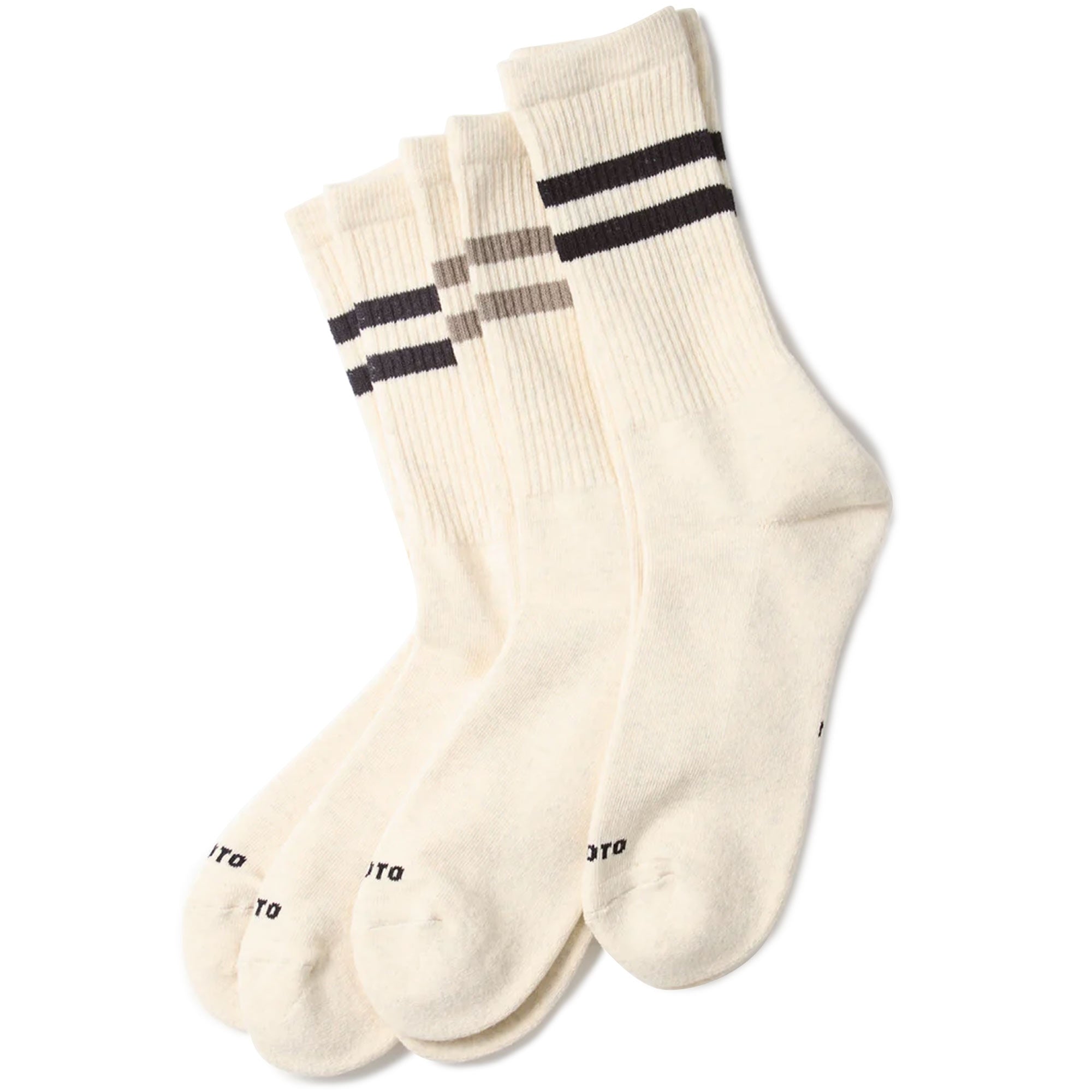 RoToTo Socks Classic Athletic 3 Pack Crew Socks - White