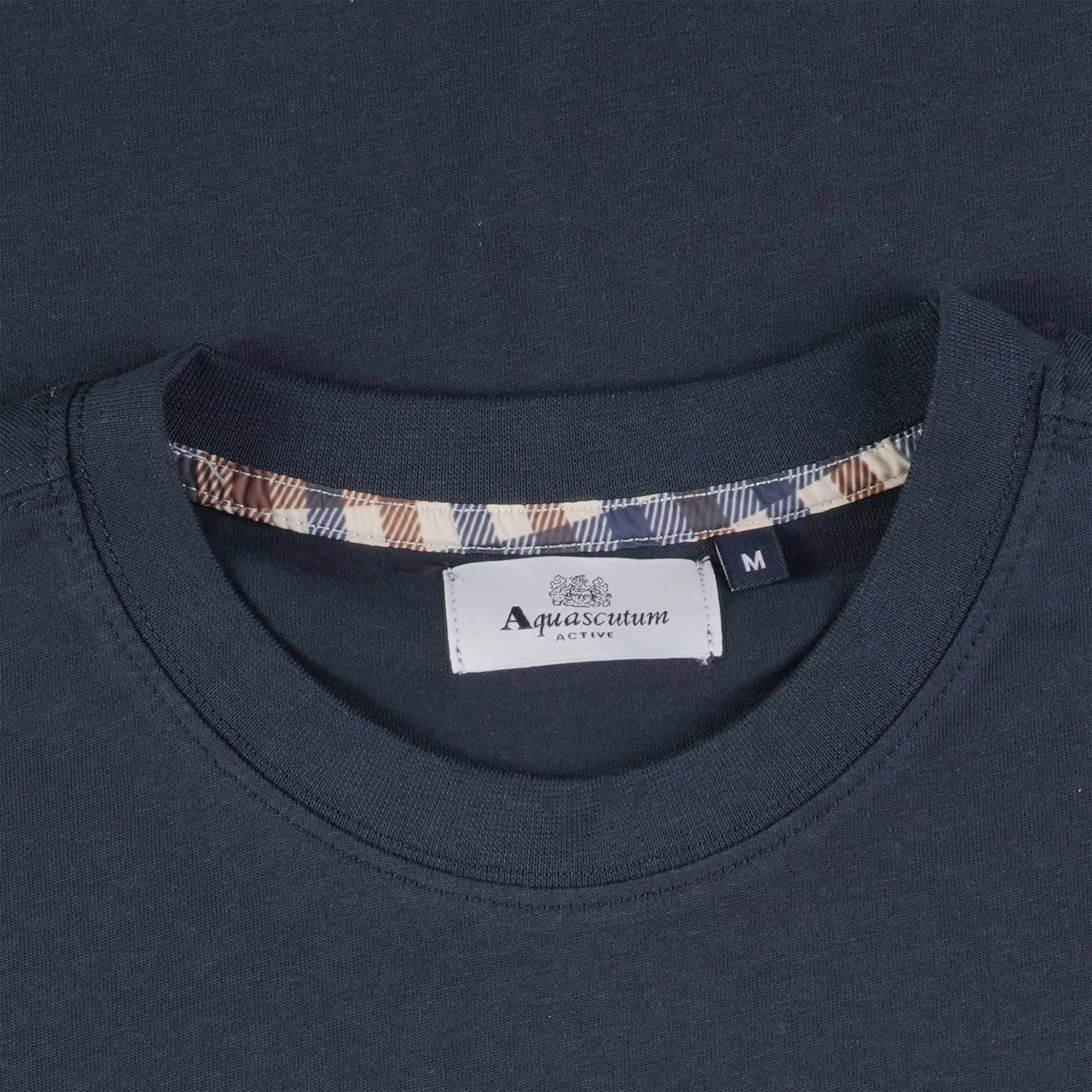 Aquascutum Active Club Check Pocket T-Shirt - Navy