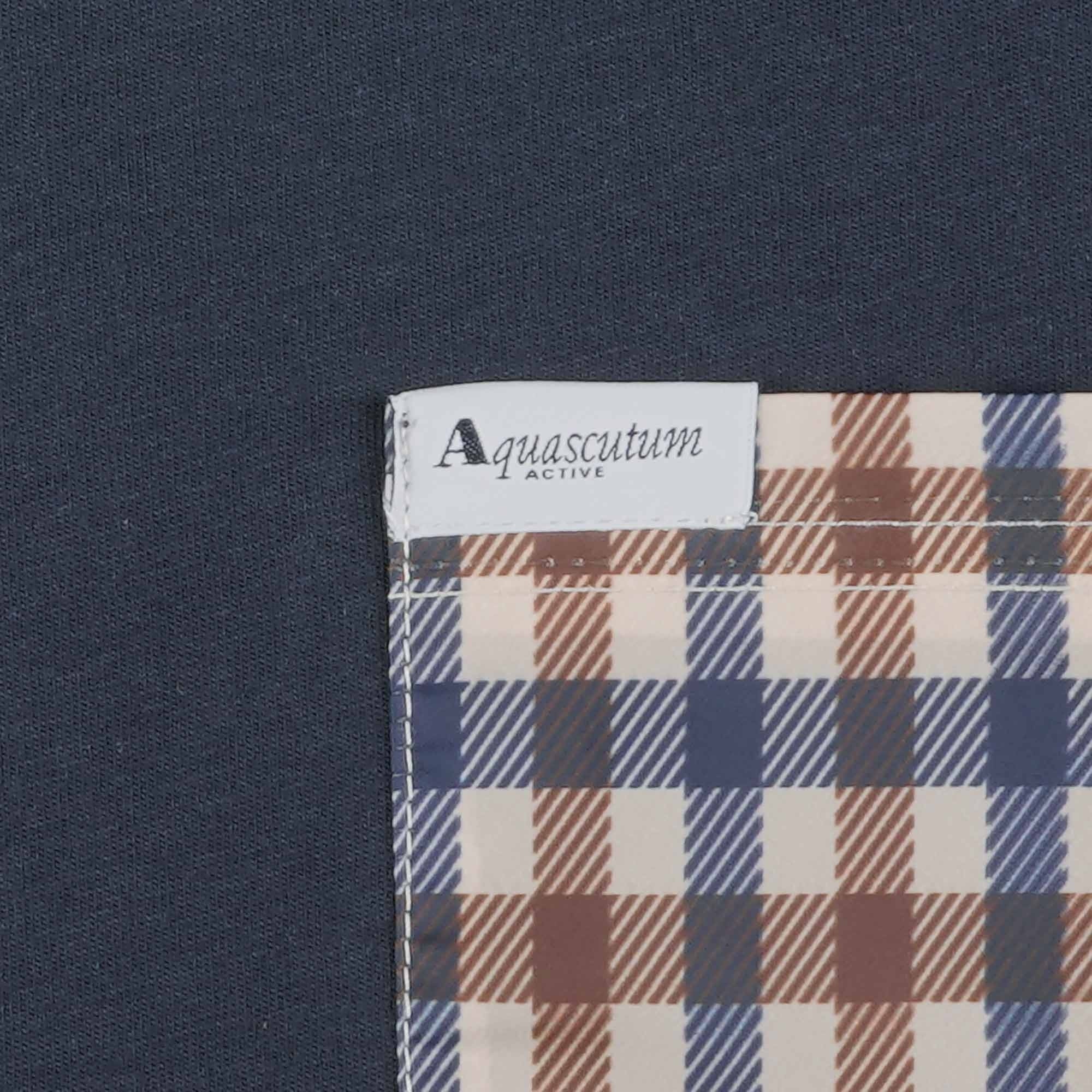 Aquascutum Active Club Check Pocket T-Shirt - Navy