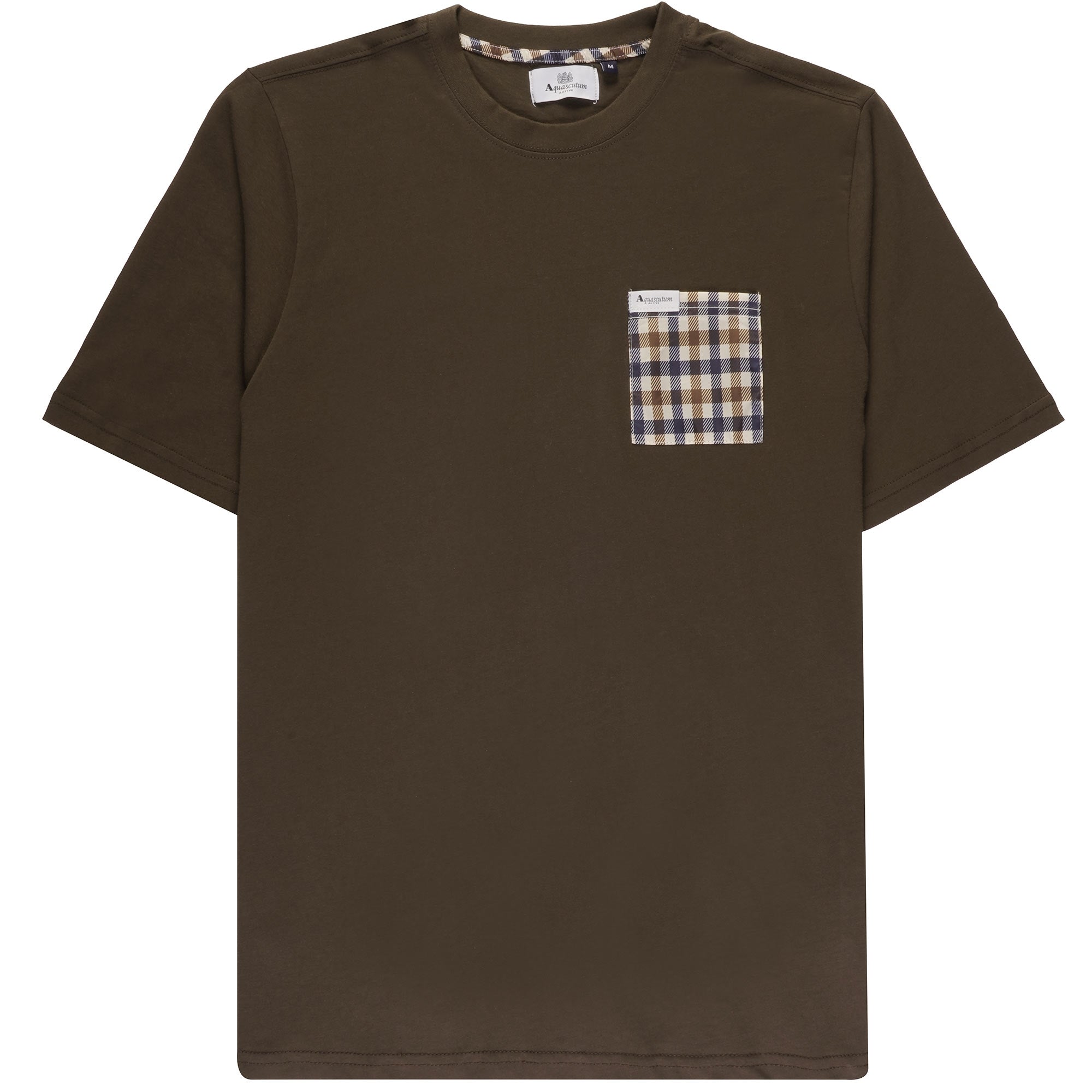 Aquascutum Active Club Check Pocket T-Shirt - Brown