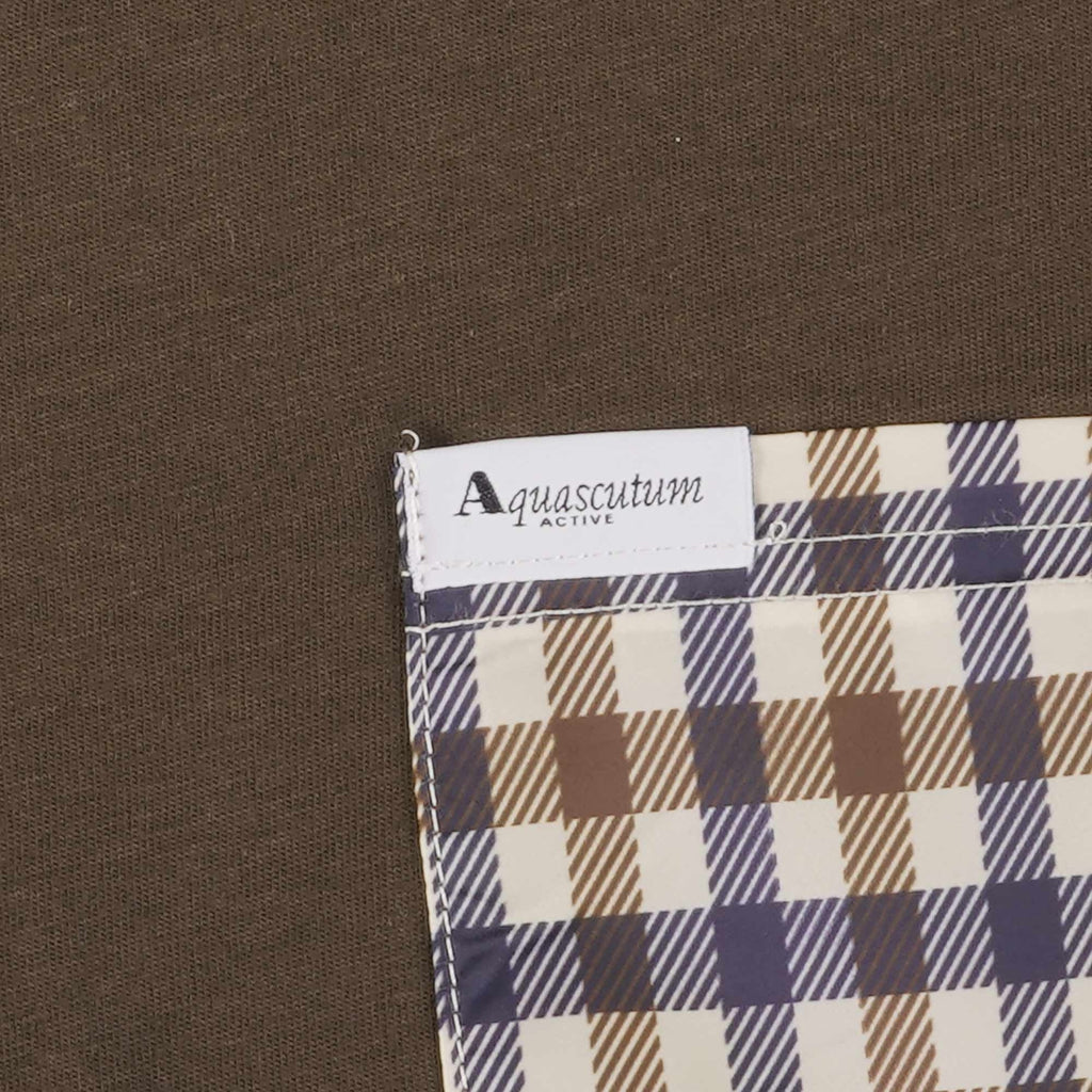 Aquascutum Active Club Check Pocket T-Shirt - Brown