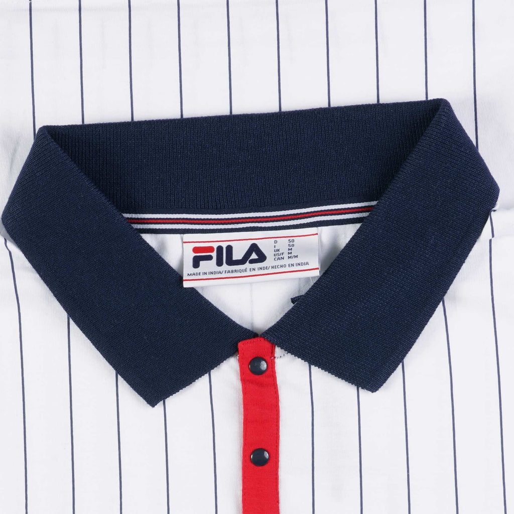 Fila Vintage BB1 Classic Vintage Striped Polo Shirt - White