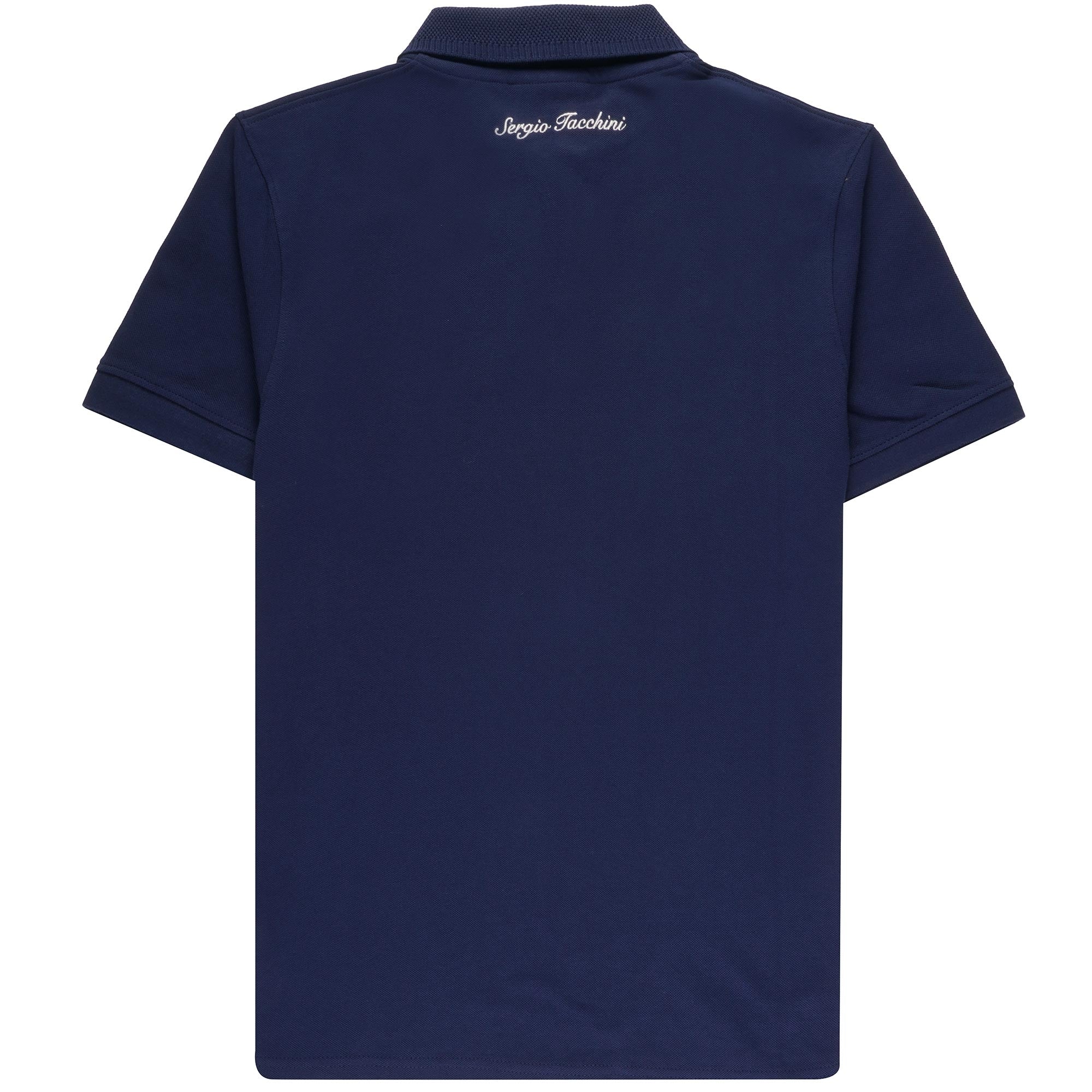 Sergio Tacchini Briggs Zip Neck Polo Shirt - Maritime Blue