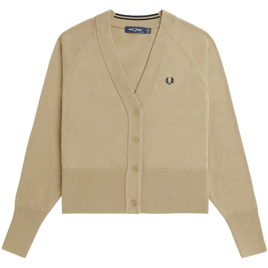 Fred Perry Womens V-Neck Cardigan - Warm Stone