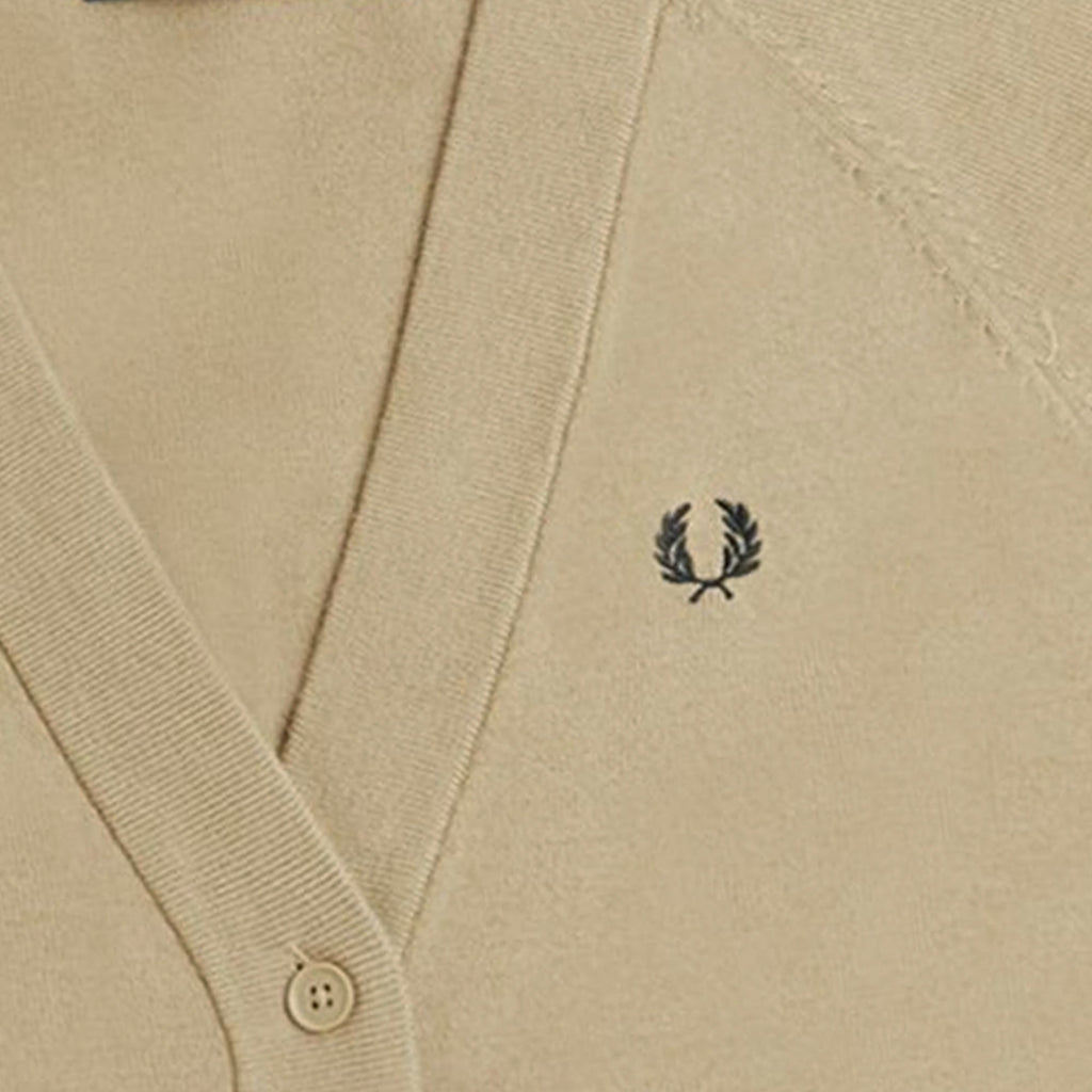 Fred Perry Womens V-Neck Cardigan - Warm Stone