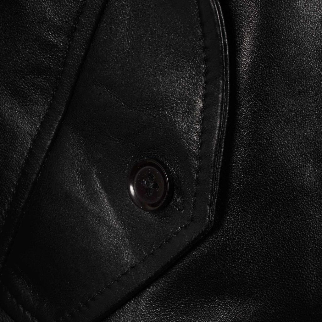 Real Hoxton Leather Harrington Jacket - Black