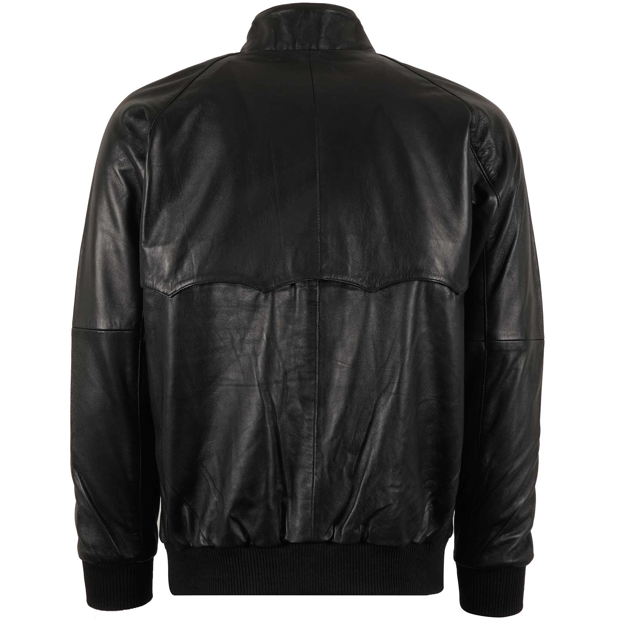 Real Hoxton Leather Harrington Jacket - Black