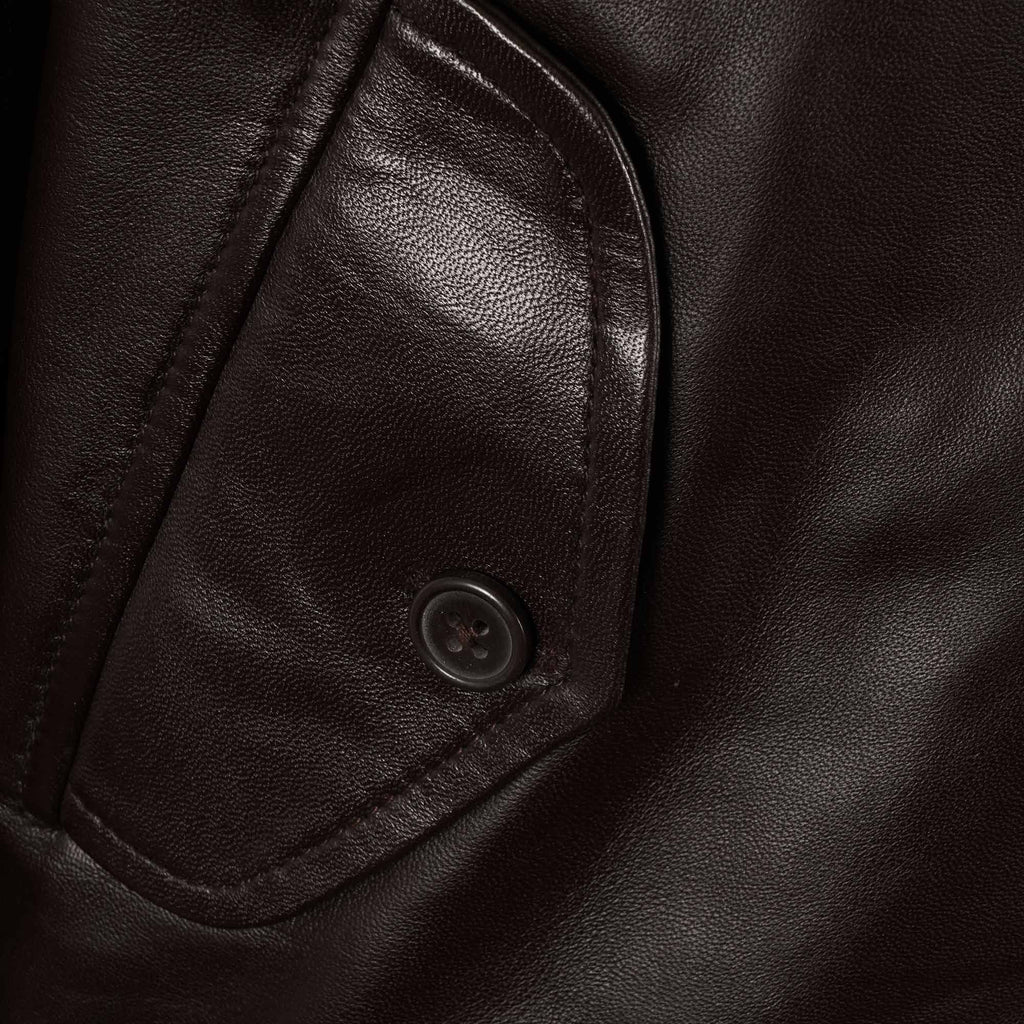 Real Hoxton Leather Harrington Jacket - Brown