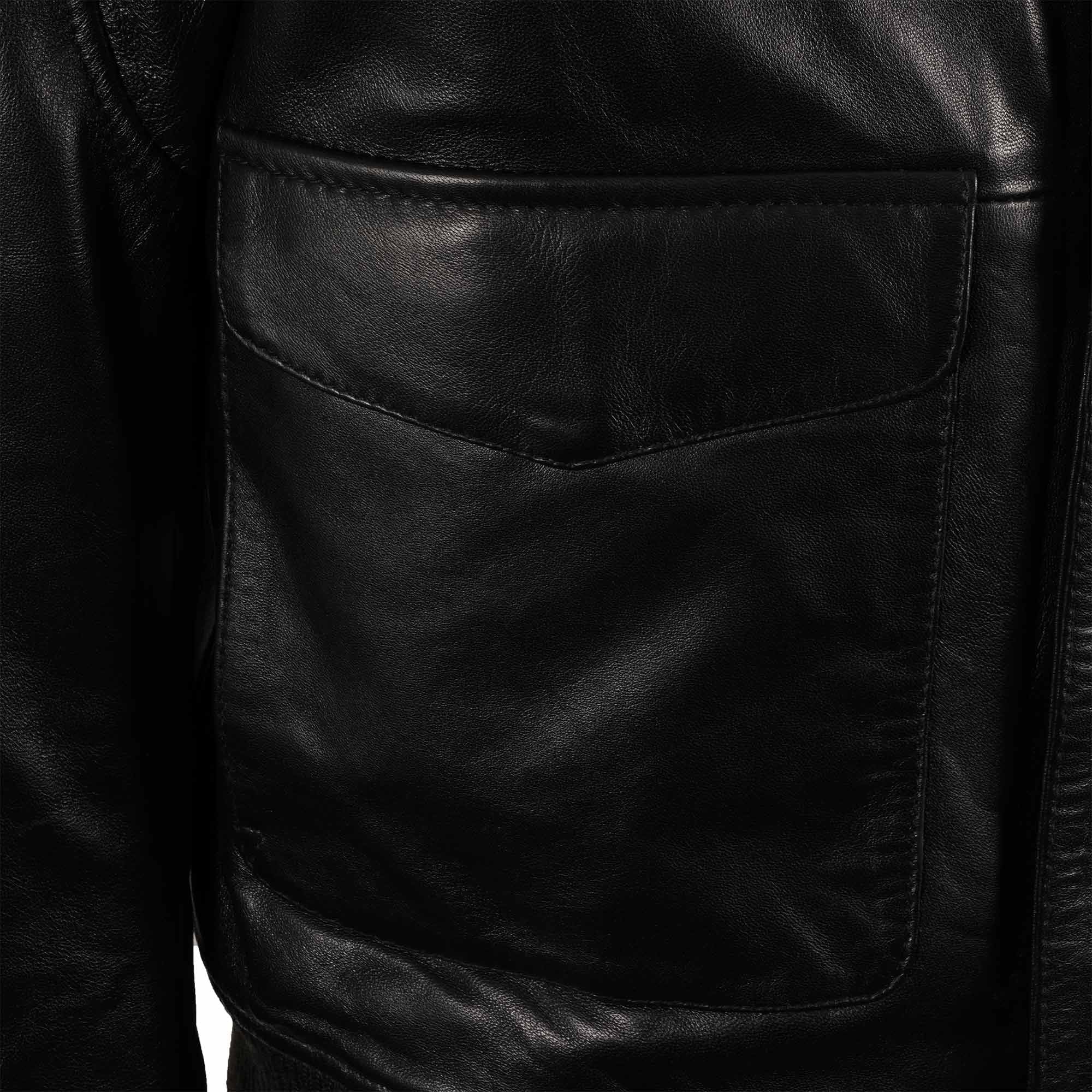 Real Hoxton G1 Aviator Flight Leather Jacket - Black